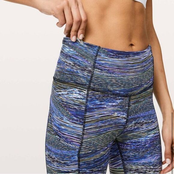 LULULEMON Fast and Free Tight II Interconnect Blue Multi Size 2 C34 - Picture 3 of 14